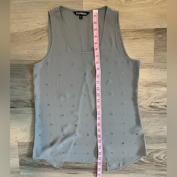 Express Gray Split Back Tank with Rhinestones - Size XS - Picture 4 of 6